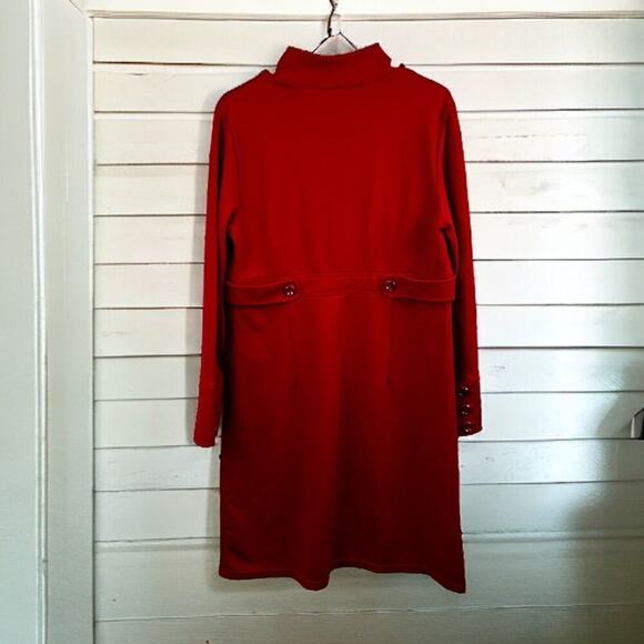 Cato Womens plus 16 Red Cotton Long Sleeve Maxi Dress button - Picture 2 of 5